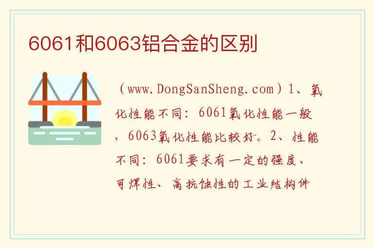 6061和6063铝合金的区别 6061和6063铝材有什么区别