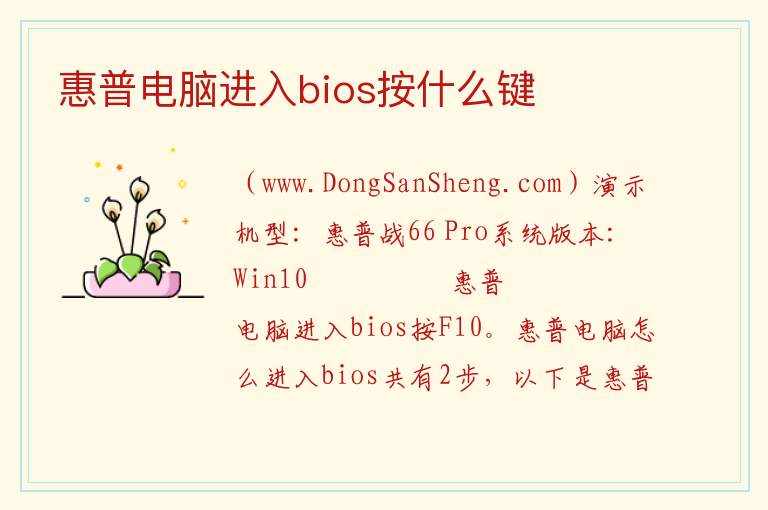 惠普电脑进入bios按什么键 