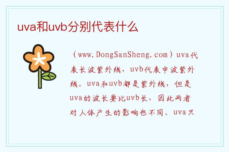 uva和uvb分别代表什么 