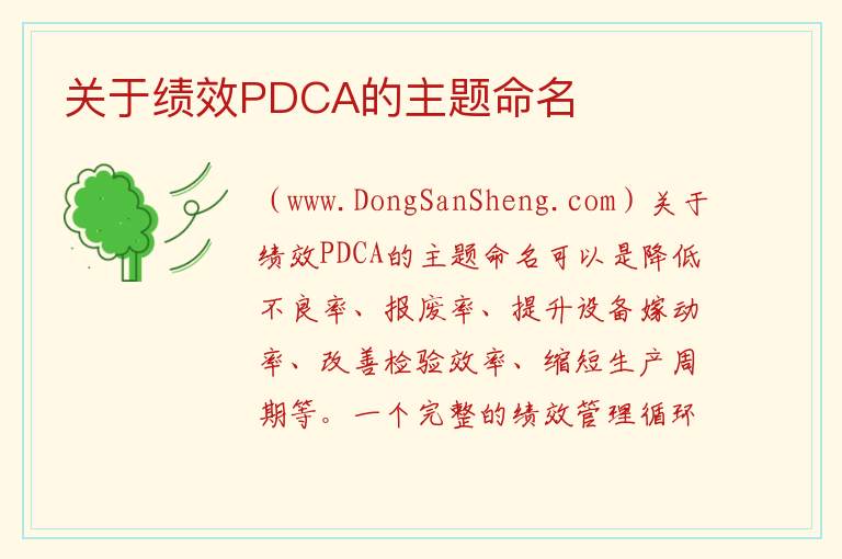 关于绩效PDCA的主题命名 