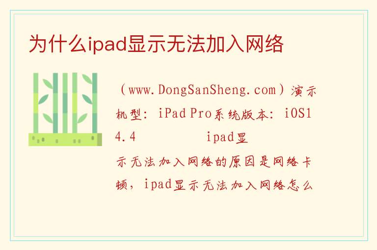 为什么ipad显示无法加入网络 