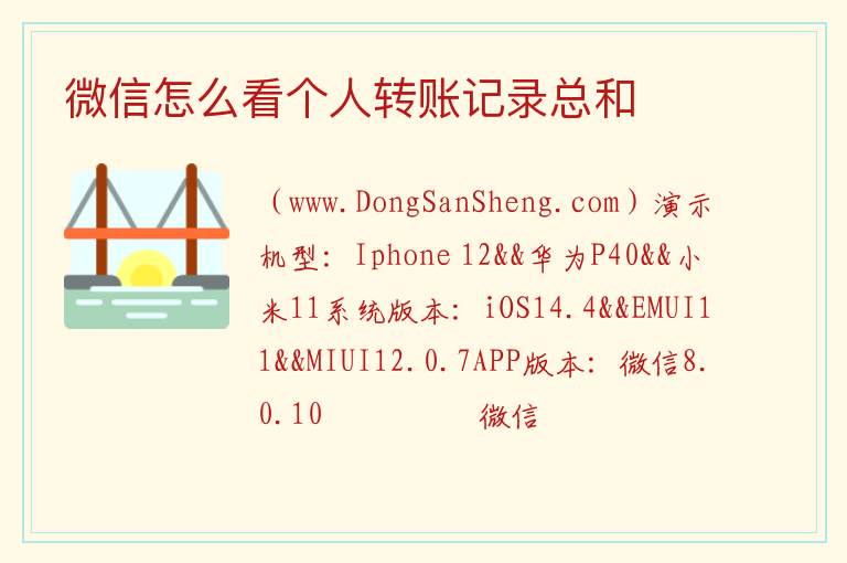 微信怎么看个人转账记录总和 