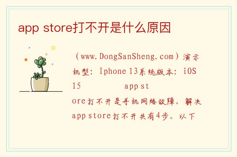 app store打不开是什么原因 