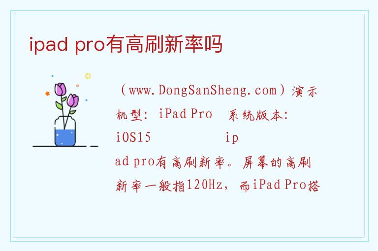 ipad pro有高刷新率吗 