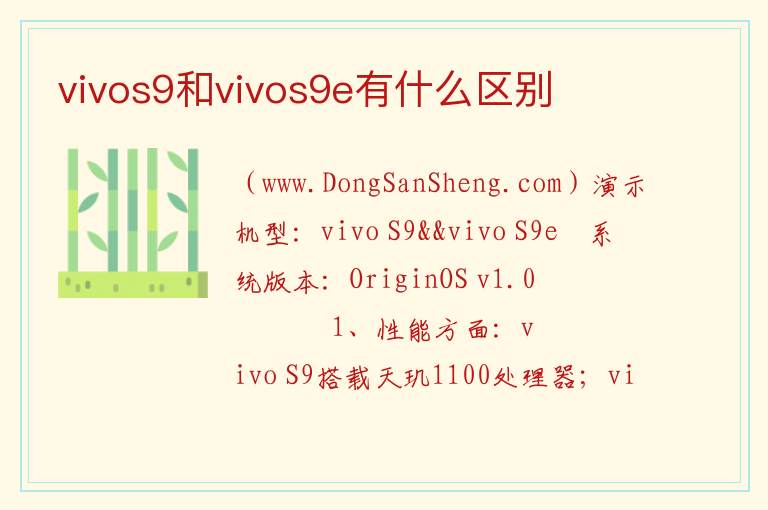 vivos9和vivos9e有什么区别 