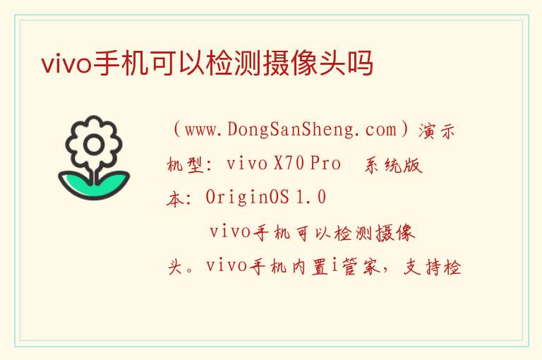 vivo手机可以检测摄像头吗 