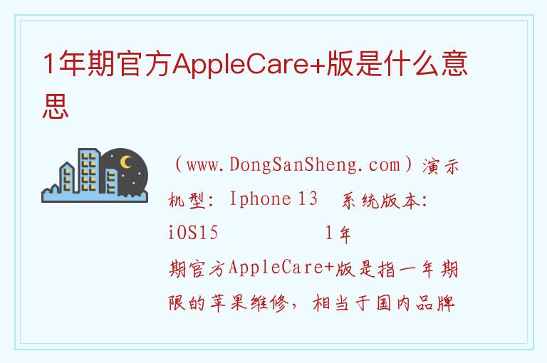 1年期官方AppleCare+版是什么意思 