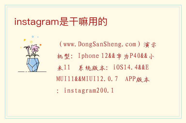 instagram是干嘛用的 
