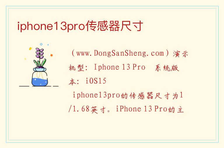 iphone13pro传感器尺寸 