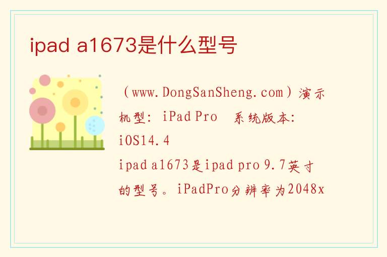 ipad a1673是什么型号 