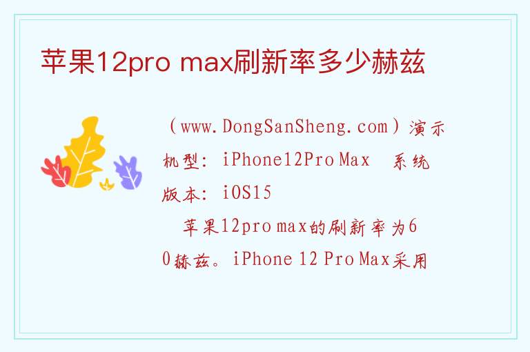 苹果12pro max刷新率多少赫兹 