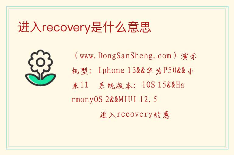 进入recovery是什么意思 