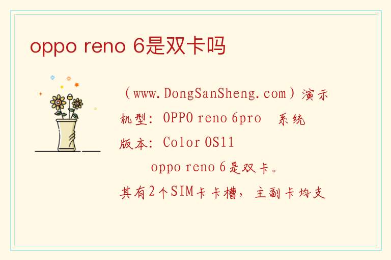 oppo reno 6是双卡吗 oppo reno6是双5g吗