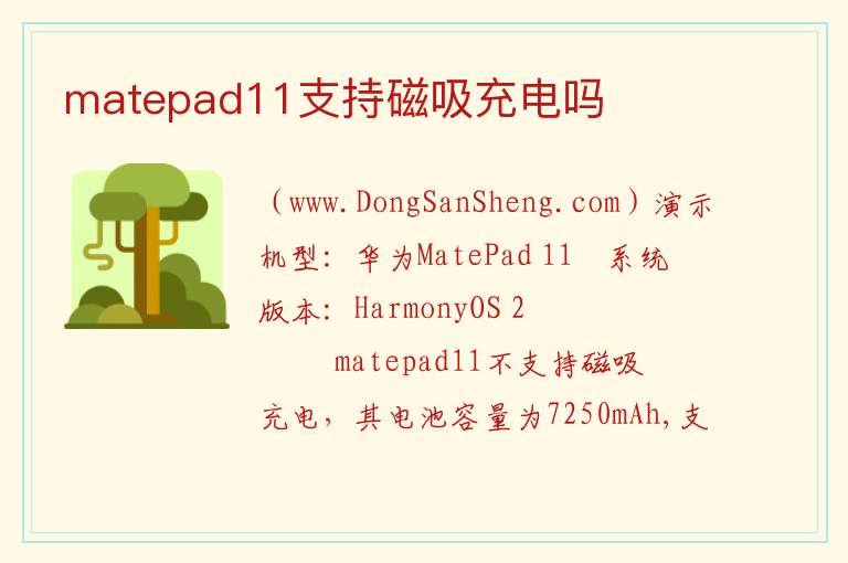 matepad11支持磁吸充电吗 