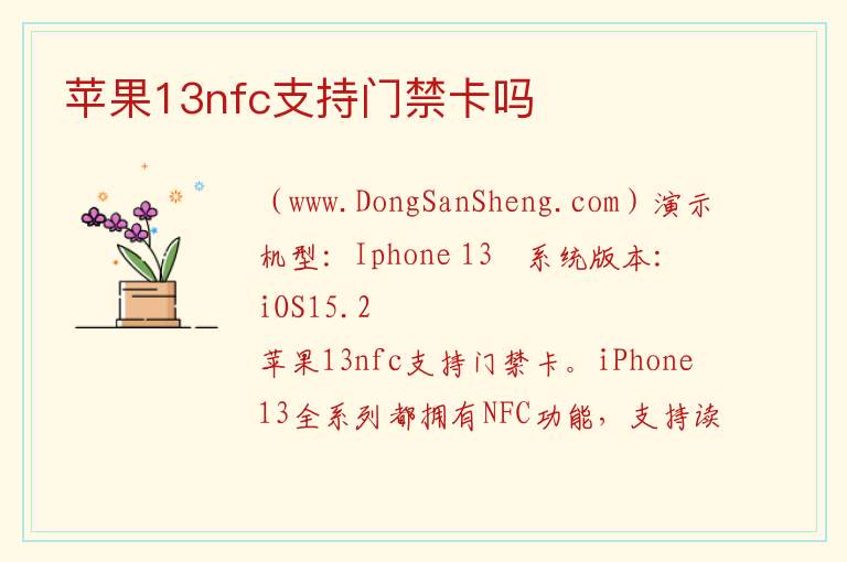 苹果13nfc支持门禁卡吗 