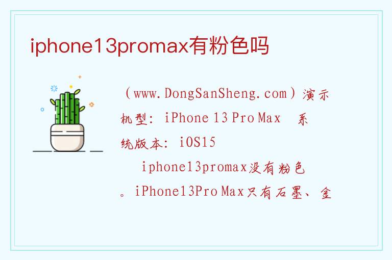 iphone13promax有粉色吗 