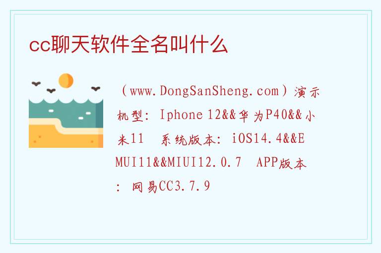 cc聊天软件全名叫什么 