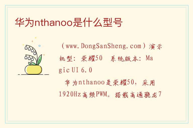 华为nthanoo是什么型号 